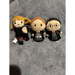 Hallmark Itty Bittys Harry & Ron 3 Piece Set Bullsitoy Hermione Plush Doll 4"